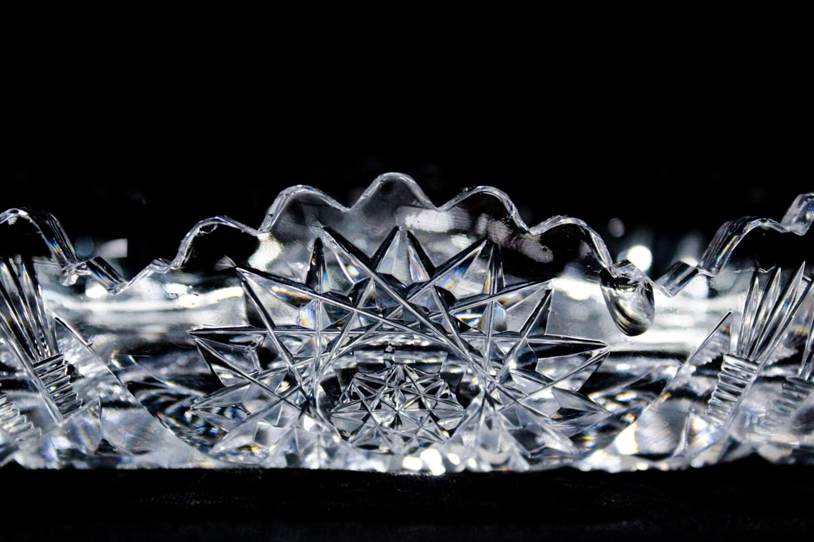AMERICAN BRILLIANT ABP Antique Deep Cut Crystal Celery Serving Dish Bowl - Thumbnail 4