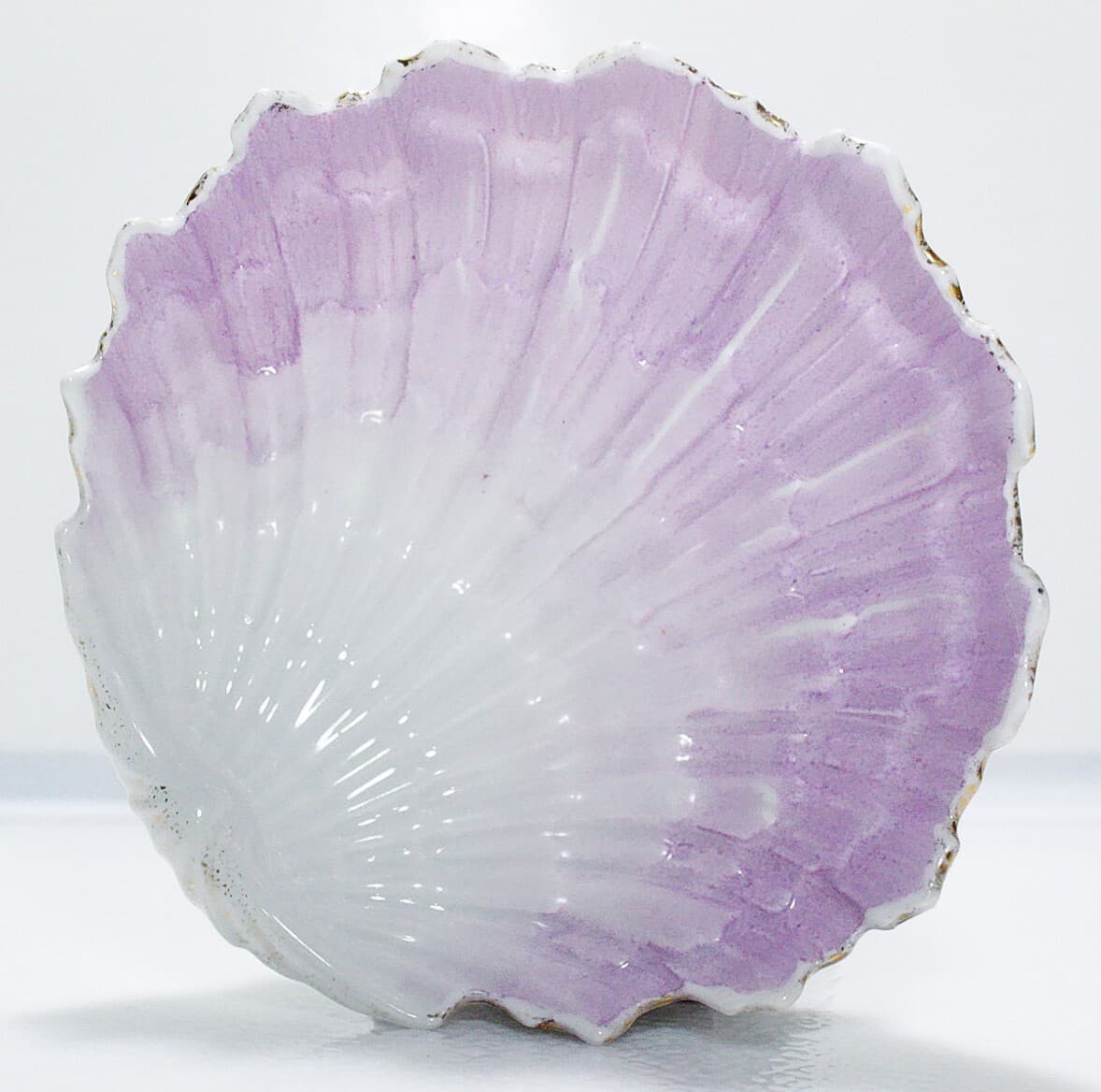 KPM Made In Germany Vintage Purple Seashell Motif Porcelain Serving Candy Dish - Thumbnail 2