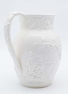 Mintons 18th Century Staffordshire Salt Glazed Two Divers Hunting Pitcher Jug - Thumbnail 6