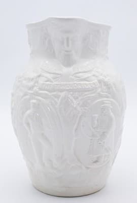 Mintons 18th Century Staffordshire Salt Glazed Two Divers Hunting Pitcher Jug - Thumbnail 2