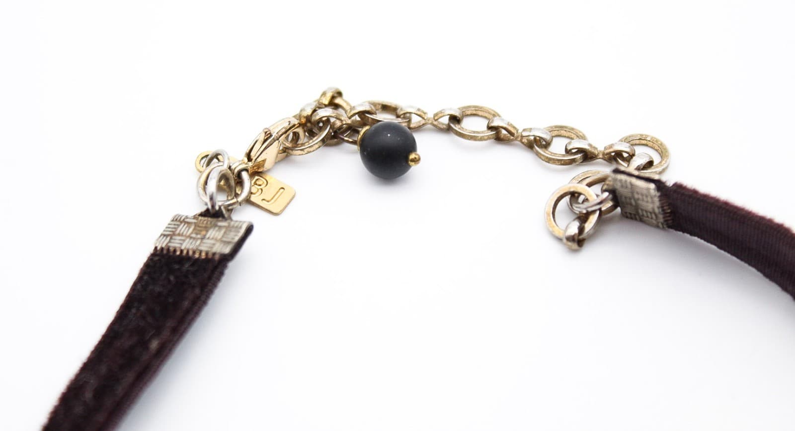 Natalie B. Jewelry Brown Velvet Choker Necklace 925 Sterling Silver Star Pendant - Thumbnail 5