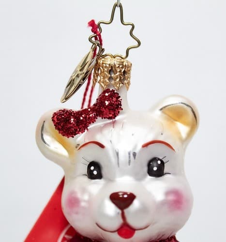 CHRISTOPHER RADKO "Go Red For Women" Glass Bear Christmas Ornament NIB - Thumbnail 6