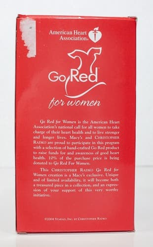 CHRISTOPHER RADKO "Go Red For Women" Glass Bear Christmas Ornament NIB - Thumbnail 5
