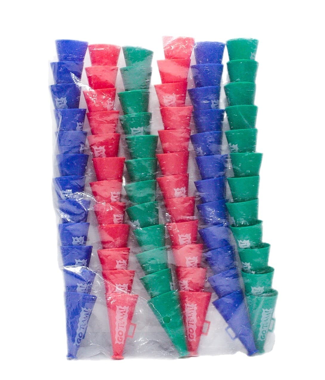 Vintage "Go Team" Multicolor Megaphone Motif Plastic Party Favors 72pcs NEW - Image 1