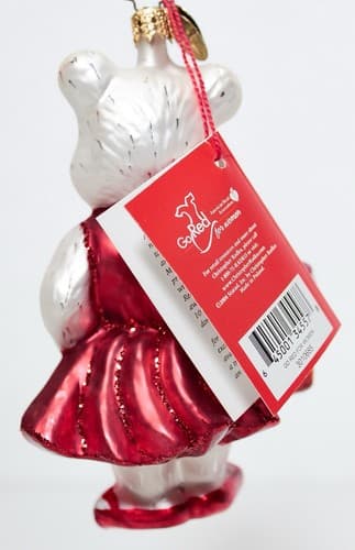 CHRISTOPHER RADKO "Go Red For Women" Glass Bear Christmas Ornament NIB - Thumbnail 9