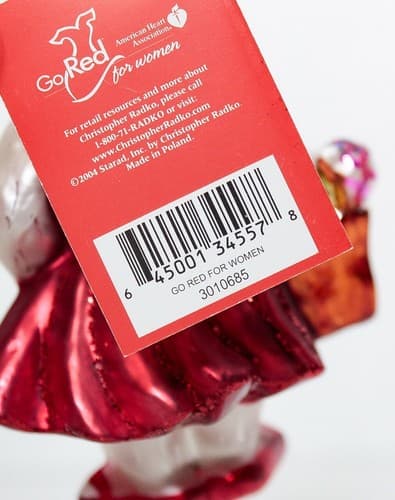 CHRISTOPHER RADKO "Go Red For Women" Glass Bear Christmas Ornament NIB - Thumbnail 10