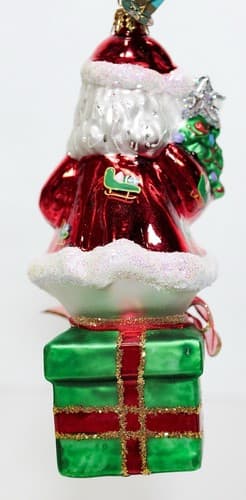 CHRISTOPHER RADKO "Festive Visitor" Glass Santa Christmas Ornament w/Tag RETIRED - Thumbnail 7