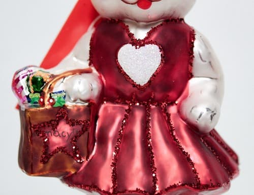 CHRISTOPHER RADKO "Go Red For Women" Glass Bear Christmas Ornament NIB - Thumbnail 7