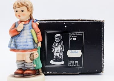 Hummel Goebel I Wonder W. Germany Vintage Porcelain Figurine TMK7 In Box - Thumbnail 6