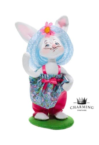Vtg 2013 ANNALEE Mobilitee "Spring Time Girl Bunny" Easter Artisan Doll 7" - Image 1