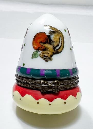 1997 TPHC by MCF Hand Decorated Gerbil Squirrel Acorn Porcelain Trinket Box - Thumbnail 4