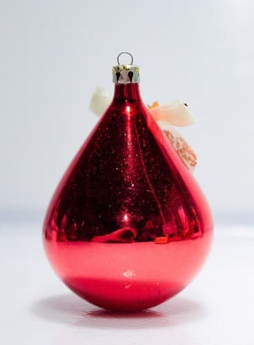 Antique Mercury Glass & Paper Newly Weds Motif European Red Christmas Ornament - Thumbnail 8