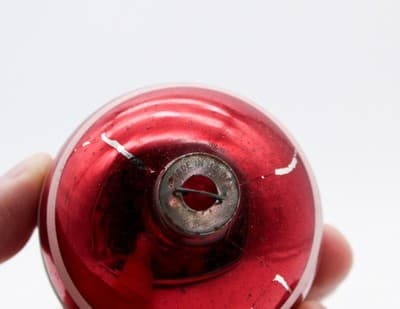 SHINY BRITE Red White Lavender Yellow Stripe Glass Christmas Ornament - Thumbnail 4
