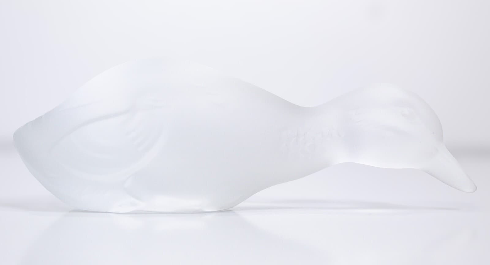 Baccarat France Crystal Frosted Duck Paperweight Figurine - Thumbnail 2