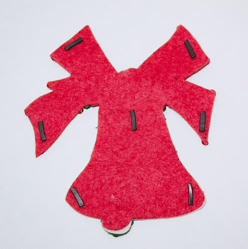 Vintage Handmade Felt Christmas Jingle Bell Magnet Ornament - Thumbnail 4