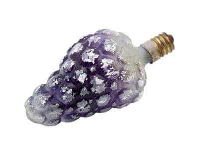 Vintage Hand Painted Glass Grape Cluster Motif Christmas Light Bulb - Image 1