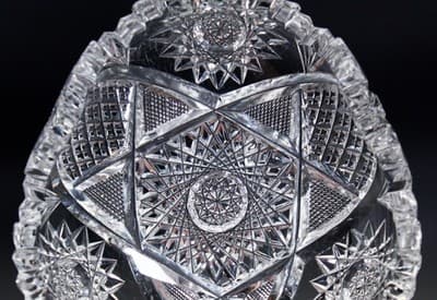 Antique American Brilliant ABP Hobstar Deep Hand Cut Serving Nappy Dish - Thumbnail 4