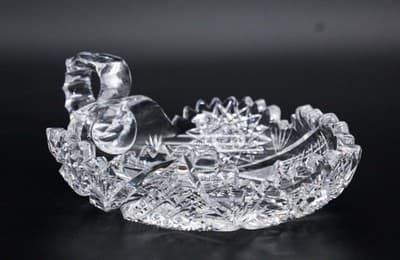 Antique American Brilliant ABP Hobstar Deep Hand Cut Serving Nappy Dish - Thumbnail 5