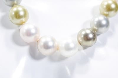 Vintage Multicolor Faux Pearl Sterling Silver Clasp Statement Beaded Necklace - Thumbnail 3
