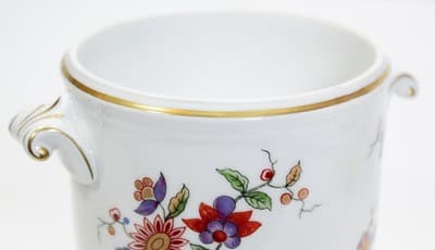 RICHARD GINORI Manifacttura De Doccia Italy Floral Porcelain Ice Bucket Vase - Thumbnail 6