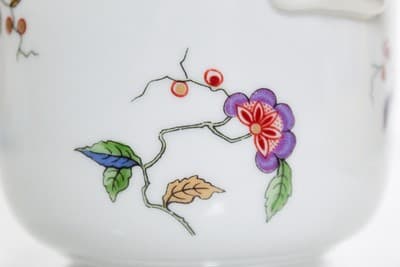 RICHARD GINORI Manifacttura De Doccia Italy Floral Porcelain Ice Bucket Vase - Thumbnail 3