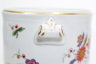 RICHARD GINORI Manifacttura De Doccia Italy Floral Porcelain Ice Bucket Vase - Thumbnail 4