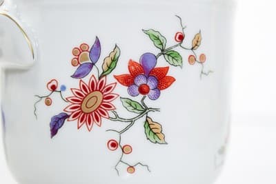 RICHARD GINORI Manifacttura De Doccia Italy Floral Porcelain Ice Bucket Vase - Thumbnail 5