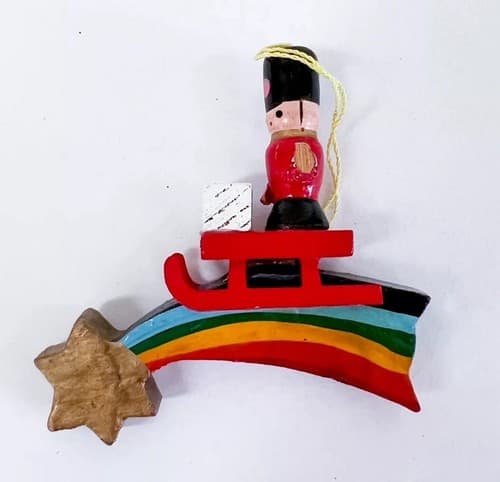 Lot of 16 Vintage Wooden Hand Painted Christmas Ornaments - Thumbnail 3