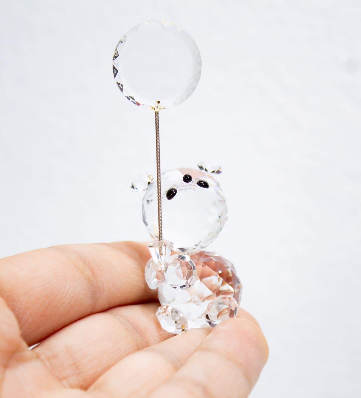 CRYSTAL ZOO Vintage Decorative Bear Holding Balloon Figurine - Thumbnail 7