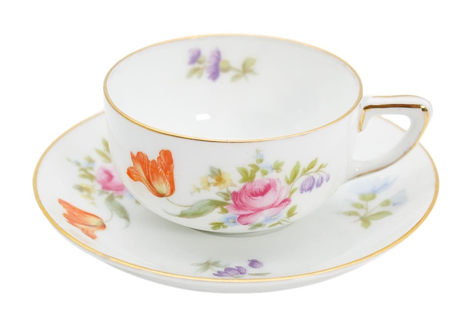 ROSENTHAL Selb Bavaria Germany Floral Motif Porcelain Cup & Saucer - Image 1