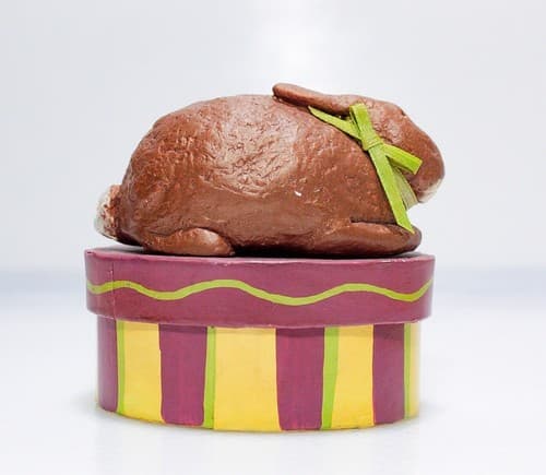 Cottonbury 2005 Robin Kelso for Demdaco Easter Chocolate Bunny Candy Caddy Box - Thumbnail 5