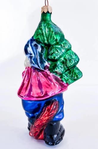 Vintage 1996 Christopher Radko Elfin Pine Hand Painted Christmas Glass Ornament - Thumbnail 3