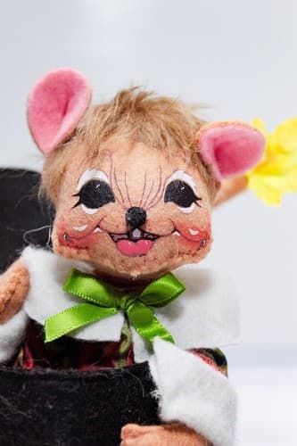 Vtg 2010 ANNALEE Mobilitee PILGRIM HAT MOUSE Holiday Seasonal Artisan Doll 6" - Thumbnail 2