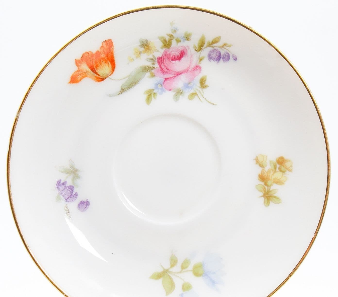 ROSENTHAL Selb Bavaria Germany Floral Motif Porcelain Cup & Saucer - Thumbnail 5