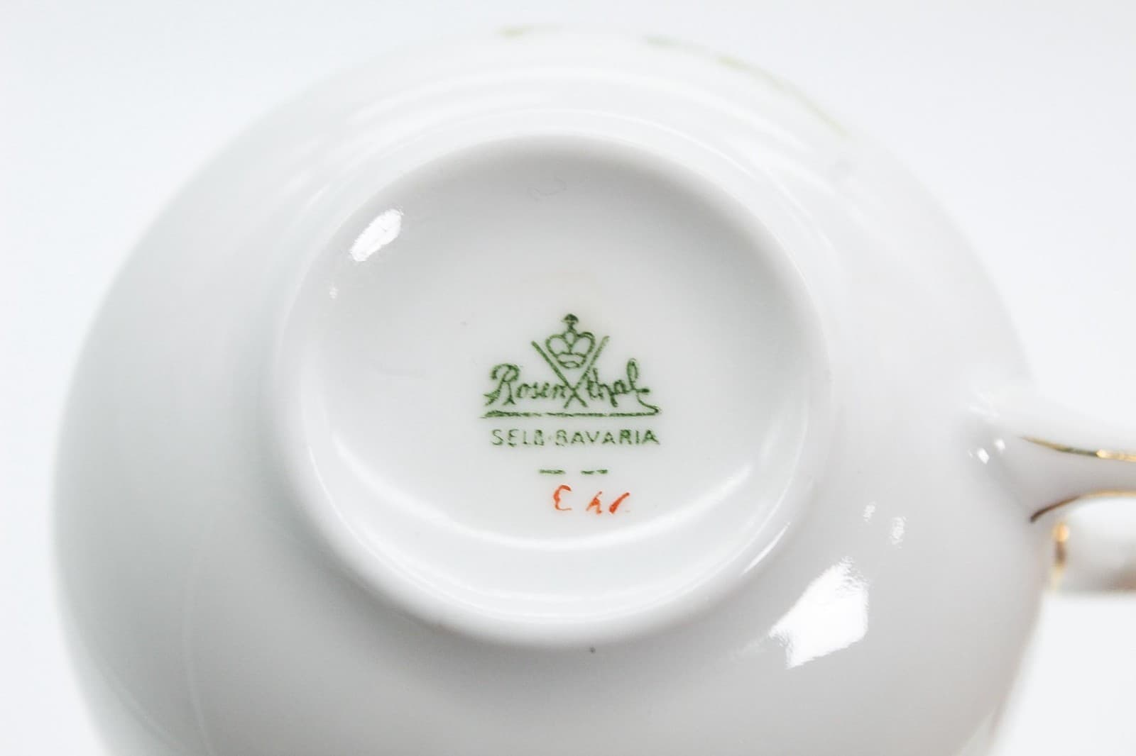 ROSENTHAL Selb Bavaria Germany Floral Motif Porcelain Cup & Saucer - Thumbnail 4
