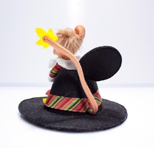 Vtg 2010 ANNALEE Mobilitee PILGRIM HAT MOUSE Holiday Seasonal Artisan Doll 6" - Thumbnail 3