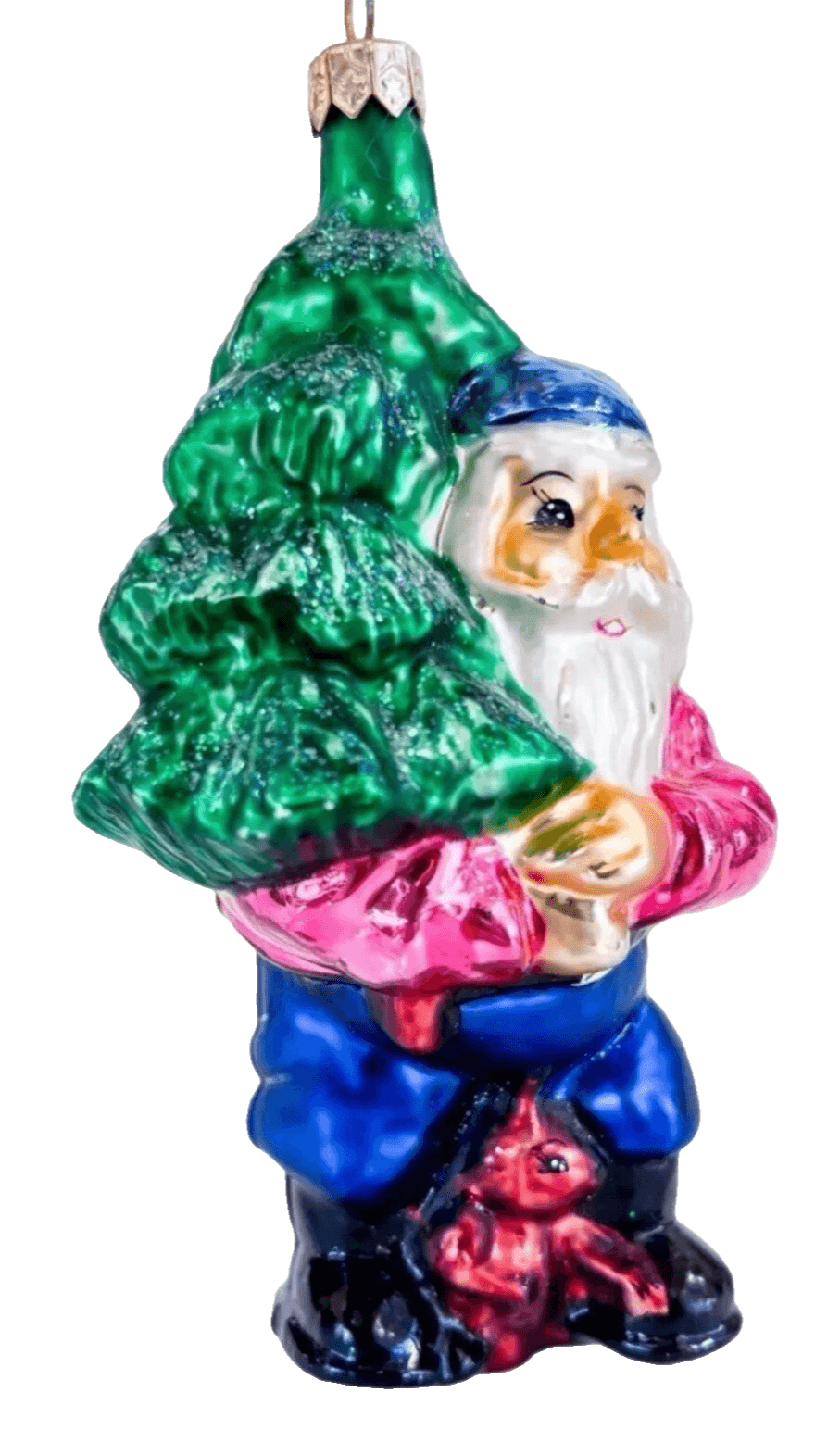 Vintage 1996 Christopher Radko Elfin Pine Hand Painted Christmas Glass Ornament - Image 1