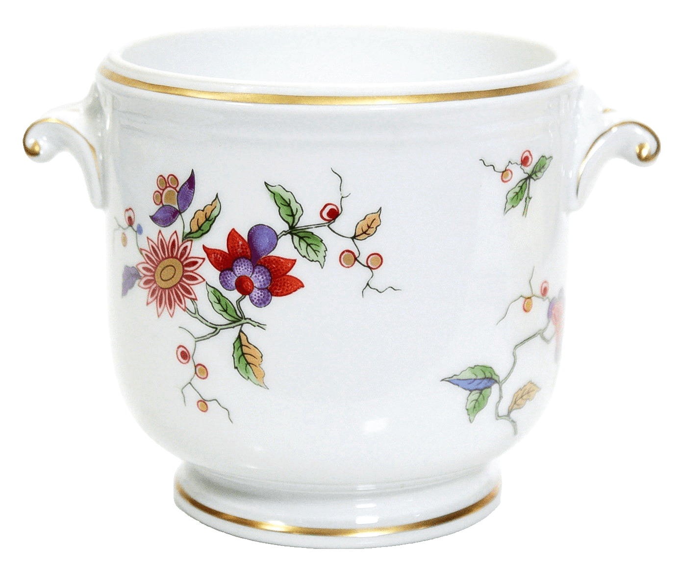 RICHARD GINORI Manifacttura De Doccia Italy Floral Porcelain Ice Bucket Vase - Image 1