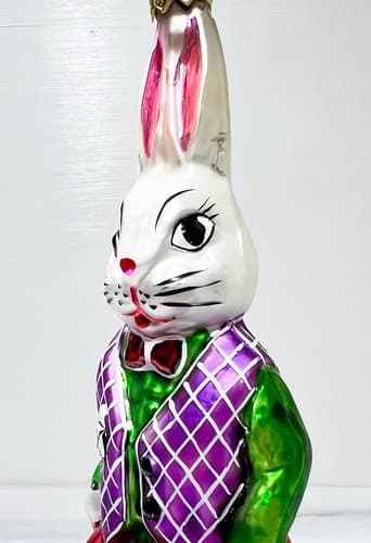 CHRISTOPHER RADKO "Billy Bunny" Retired Blown Glass Christmas Ornament - Thumbnail 3