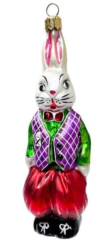 CHRISTOPHER RADKO "Billy Bunny" Retired Blown Glass Christmas Ornament - Image 1