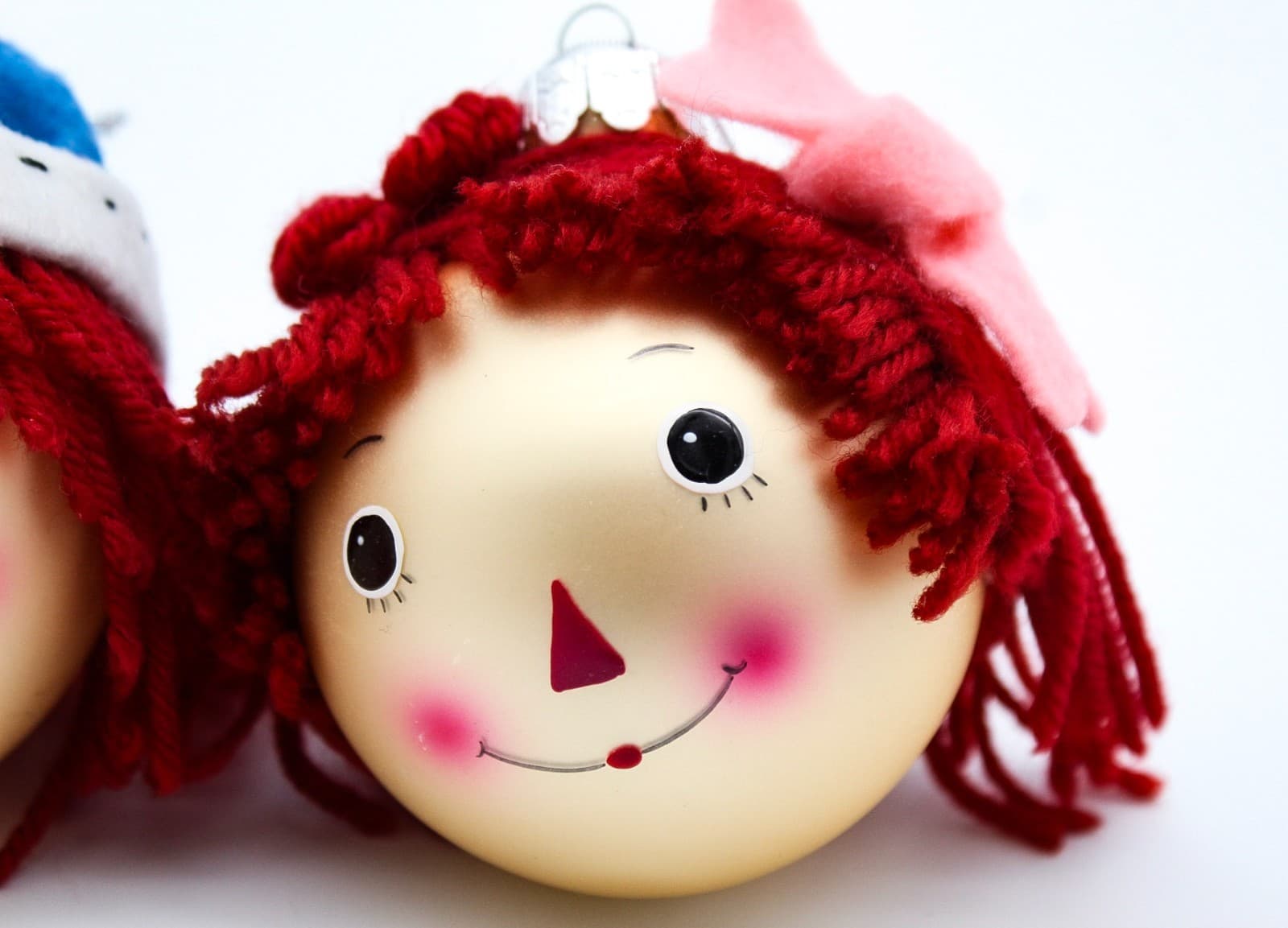 Vtg 1980 Kurt Adler S&S United Media Raggedy Ann & Andy Glass Ball Ornament Set - Thumbnail 3