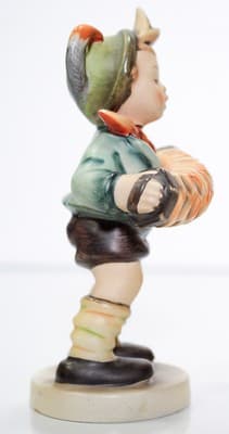 HUMMEL Germany "Accordion Boy" Hand Painted Porcelain Figurine TMK2 Full Bee - Thumbnail 5