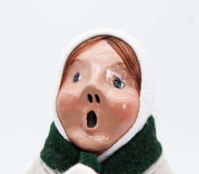 1989 Vintage BYERS CHOICE The Carolers Girl w/ Skates Christmas Artisan Doll - Thumbnail 2