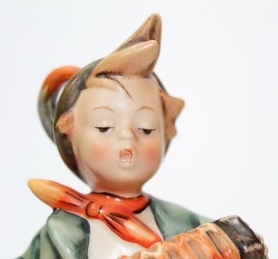 HUMMEL Germany "Accordion Boy" Hand Painted Porcelain Figurine TMK2 Full Bee - Thumbnail 2
