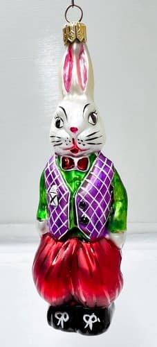 CHRISTOPHER RADKO "Billy Bunny" Retired Blown Glass Christmas Ornament - Thumbnail 6