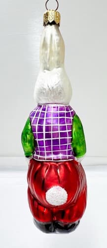 CHRISTOPHER RADKO "Billy Bunny" Retired Blown Glass Christmas Ornament - Thumbnail 2