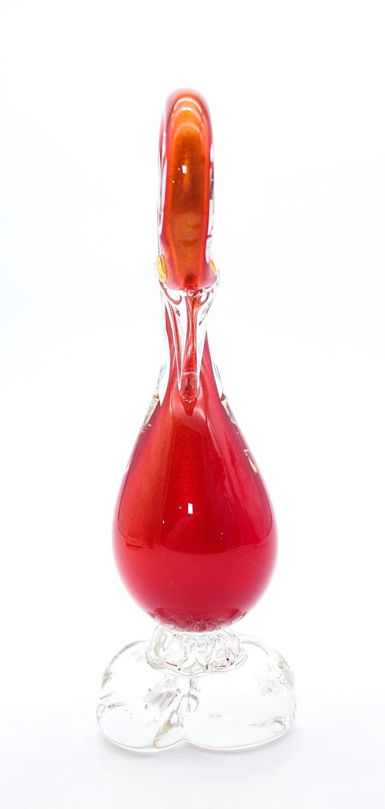 Vintage Murano Mid-Century Modern Sommerso Art Glass Red Swan Figurine - Thumbnail 9