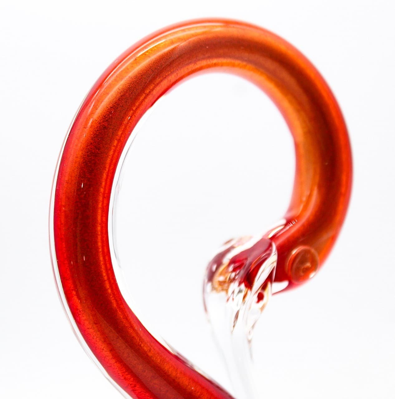 Vintage Murano Mid-Century Modern Sommerso Art Glass Red Swan Figurine - Thumbnail 5