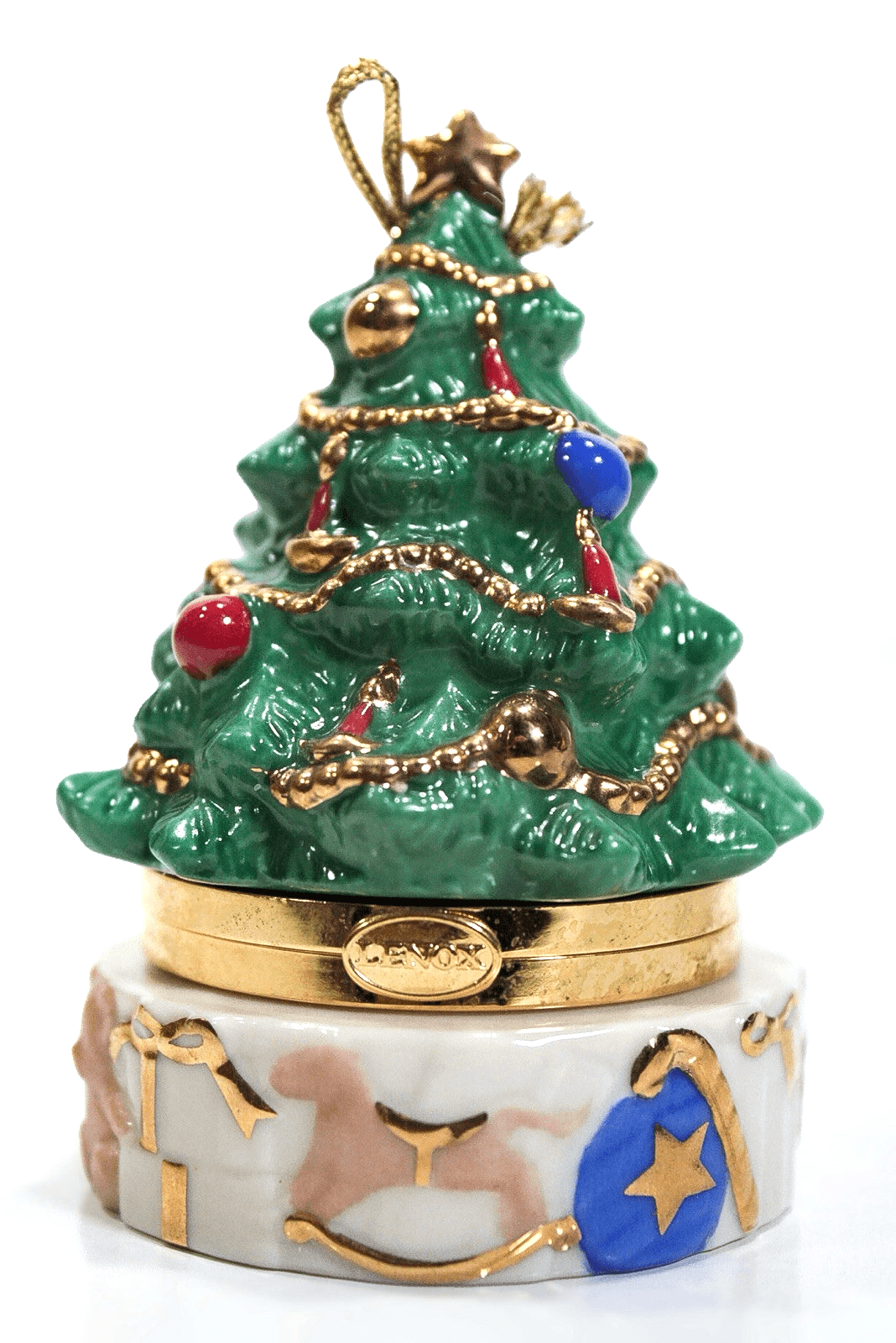 Vintage 2003 LENOX China Treasures Christmas Tree Trinket Box Holiday Ornament - Image 1