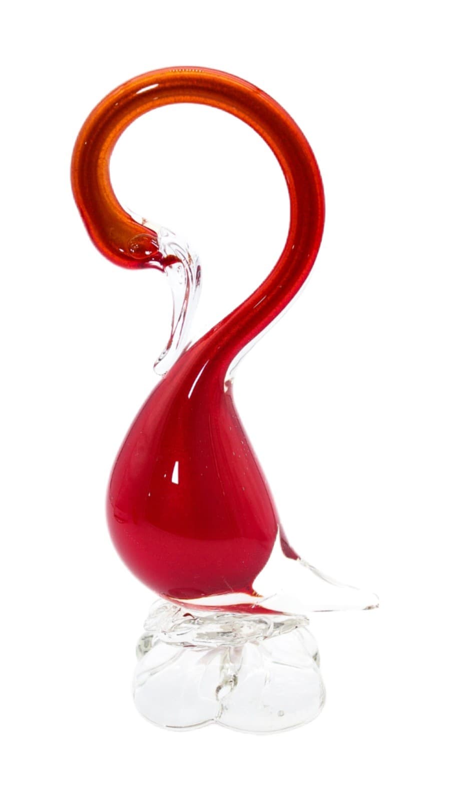 Vintage Murano Mid-Century Modern Sommerso Art Glass Red Swan Figurine - Image 1